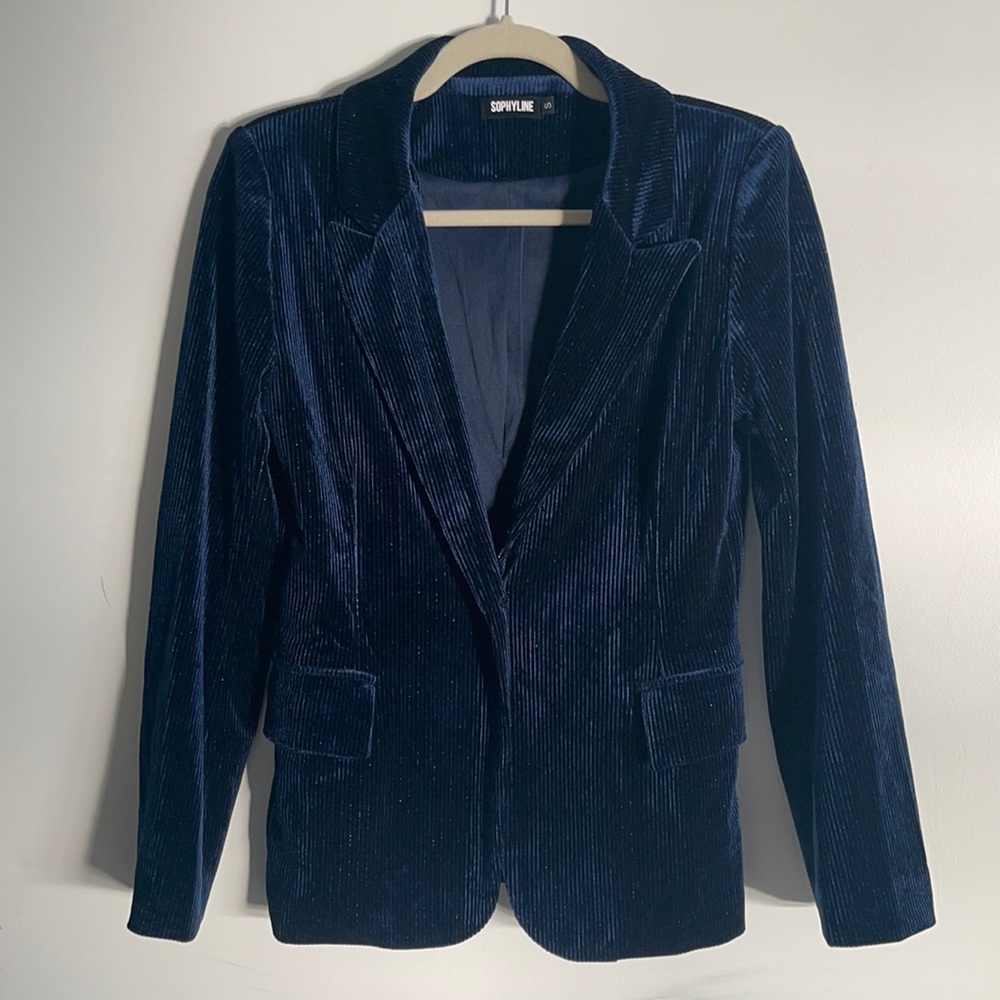 SET: Blazer & Pant Velvet - blue